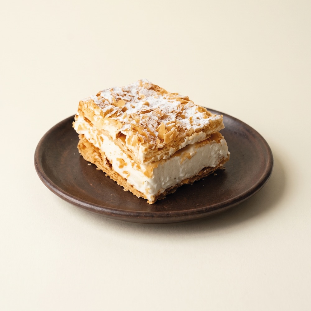 Milhoja de hojaldre y turrón de miel
