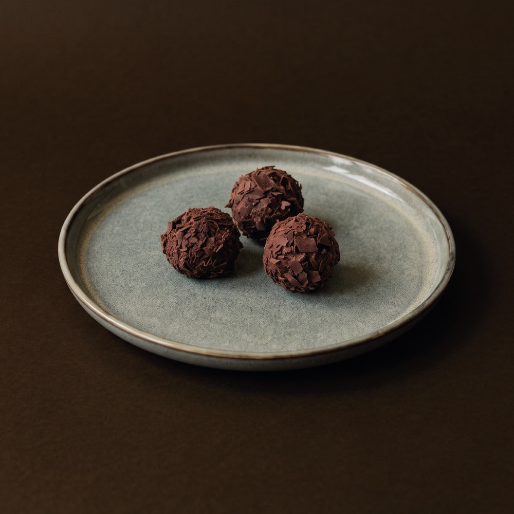Tres trufas de chocolate